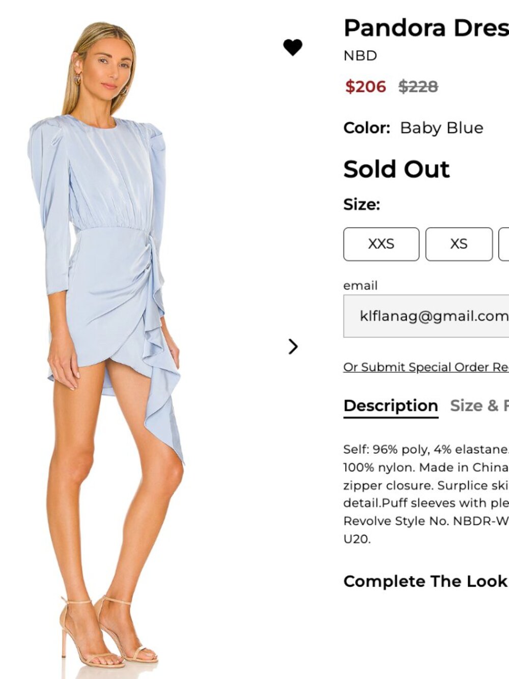 Pandora Dress NBD Baby Blue Ruffle Mini Dress – NWT – Size Small